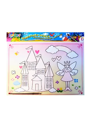 Настольное покрытие HOBBY Фея и Замок (пластик. аква-накладка+кисть) (671607) (425-1358) (415х350мм) 2399664