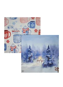 Набор салфеток для Декупажа Чаепитие в зимнюю ночь (611522/LU1001140) (2шт) (упаковка)