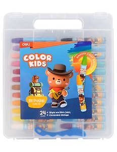 Пастель масляная 24цв "Color Emotion", пласт. уп., Deli