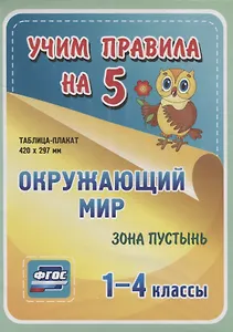 Окружающий мир. Зона пустынь. 1-4 классы. Таблица-плакат