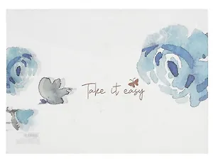 Папка-конверт А4 на кнопке "Голубые цветы", ассорти