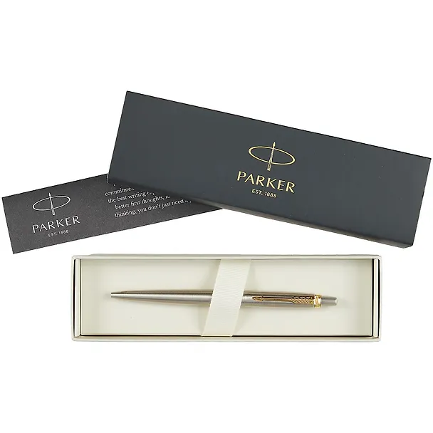Ручка подарочная шариковая синяя, Jotter Stainless Steel GT, Parker 242818 — 2