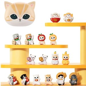 Коллекционная фигурка Аниме Mofusand, серии "Fortune Neko", 3 мини фигурки в комплекте, Blind Box, Funism
