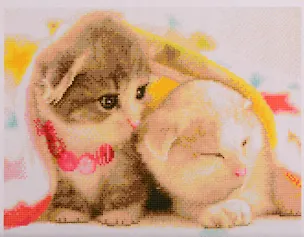 Алмазная мозаика ТМ Рыжий кот (класс.) 40х50см (27цв.) Котята под пледом AC4067 2795791