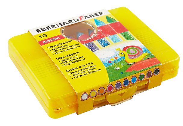 Восковые мелки «Eberhard Faber», трехгранные, водостойкие, 10 штук 335331 — 1