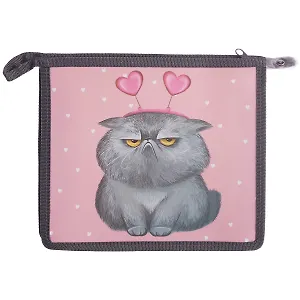 Папка для тетрадей А5 "МОДНЫЙ КОТ" 23*20*5см пластиковая, молния