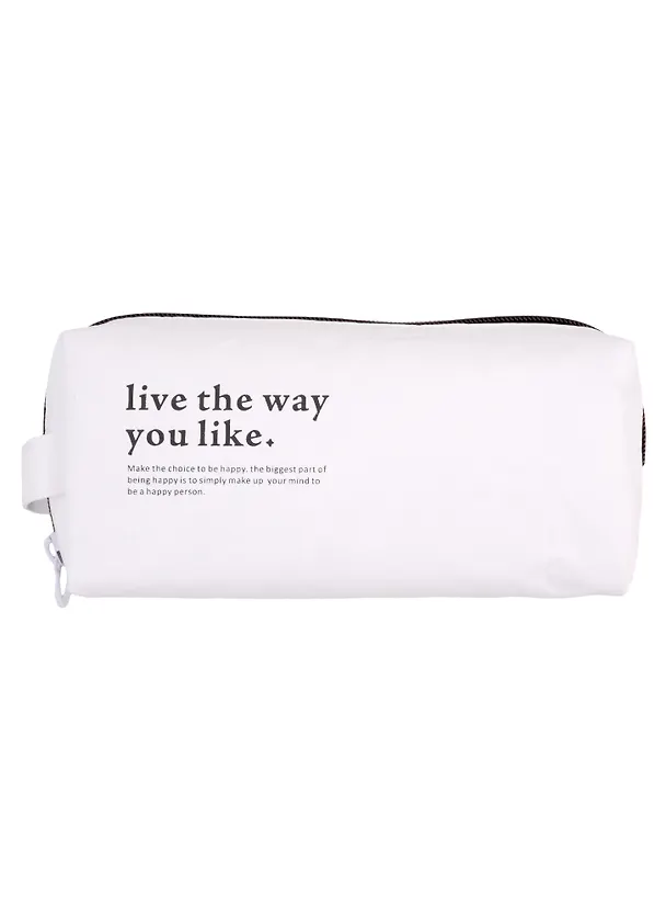 Косметичка с ручкой Live Your Life  The Way You Like (белая) (Tyvek) (21х9х7) 2958521 — 3