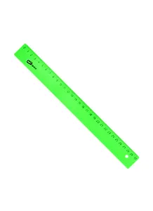 Линейка 30см пластик, флуоресцент., ассорти