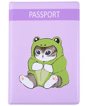 Обложка для паспорта Kawaii Котик кигуруми (лягушка) (ОП2024-418) 3042872