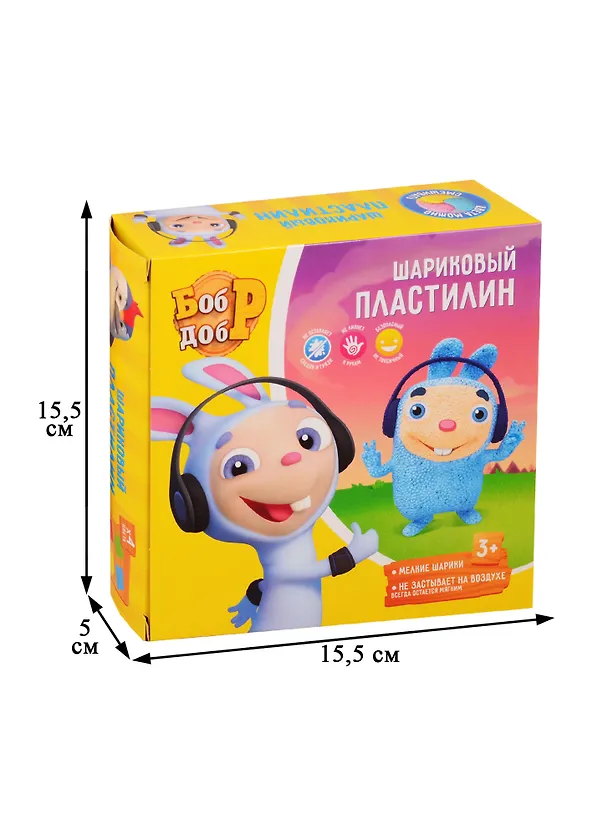 Шариковый пластилин Бобр добр, мелкозернистый, 4 цвета по 100 мл 2787257 — 2