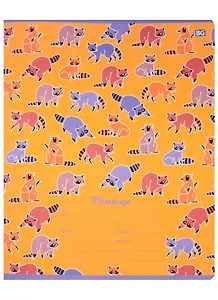 Тетрадь в клетку BG, "Енот-pattern", 18 листов, в ассортименте
