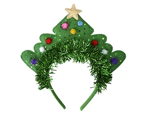 Ободок новогодний Кокошкик с мишурой (текстиль) (12-6122-HNY4)