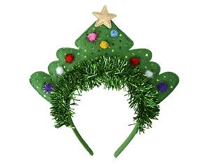 Ободок новогодний Кокошник с мишурой (текстиль) (12-6122-HNY4) 3104390