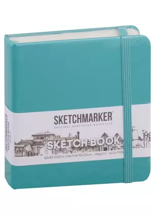 Скетчбук 12*12 80л "Sketchmarker" изумрудный, нелинованн. 140г/м2, слоновая кость, тв.обл. — 2969493 — 1