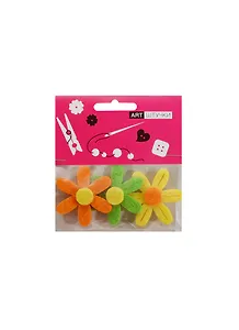 Набор из цветов фетр (6069-8) (3шт) (желтый зеленый красный) (упаковка/хедер)