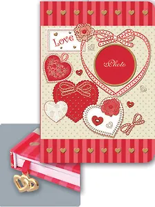 Ежедневник девочки, Феникс+, А6+, 125х178мм, 80 листов Красные сердца, обл. картон 35984