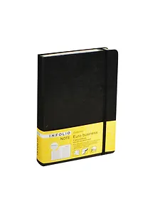 Книга для записей А5 160л "Euro business" тв.переплет, на резинке, черная, IN FOLIO