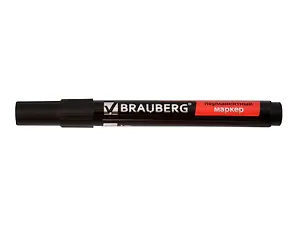 Маркер перманентный (нестираемый) BRAUBERG без клипа круглый наконечник 3мм черный 150465 371918