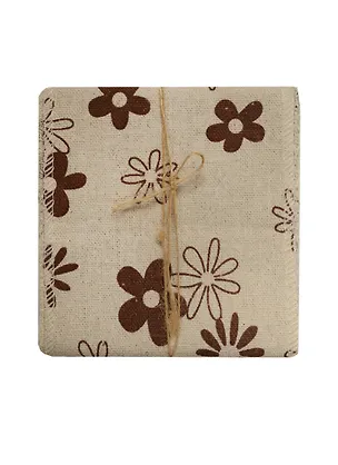 Ткань х/б, 10 см*90 см, коричневые цветочки (в пакете) (11-00530-28) 2494217