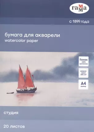 Папка для рисования акварелью А4 20л "Студия" 200г/м5 — 3039174 — 1