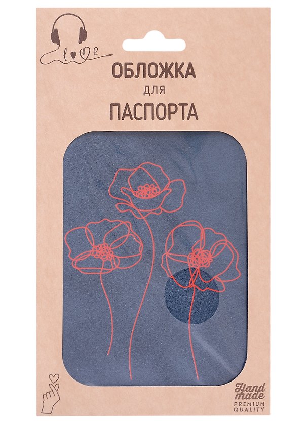 Обложка на паспорт «Цветы», экокожа, нубук 2926039 — 1