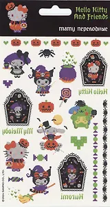 Наклейки-тату переводные 110х200 "Хеллоу Китти и друзья Хэллоуин пиксель"