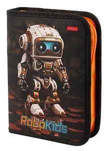 Пенал 1отд. "Робо" 20*14, с 2-мя откид. планками, ткань/картон. инд. уп.