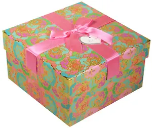 Коробка подарочная "Орнамент" бирюзовая, 17*17*9,5см