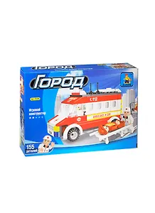 Конструктор пластмассовый Город Скорая помощь (25406) (155дет.) (AUSINI) (коробка)