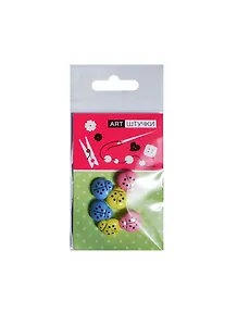 Пуговицы Божья коровка (ассорти) (14мм) (6шт) (заготовки для декорирования) (упаковка)