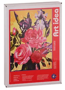 Картина по номерам, Букет роз (холст на картоне, 21х29,7 см.) (коробка) (ФР-00001161)