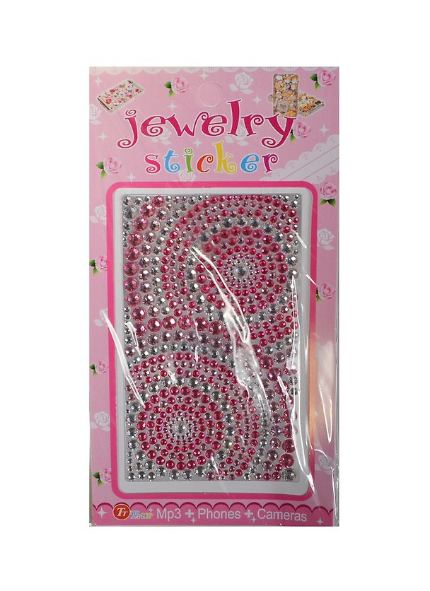 Набор д/творчества Стразы литые д/телефона Jewelry sticker бело-розовые круги 1461-1/8 2424788 — 1