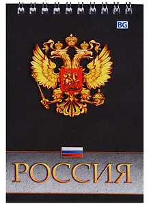 Блокнот А6 60 листов клетка "Россия госсимволика"