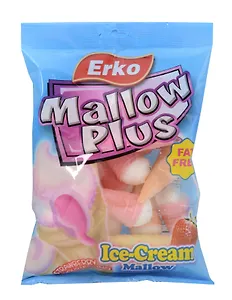 Маршмеллоу Erko Мороженное  с начинкой клубника, 90г