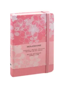 Записная книжка А6 96л нелин. "SAKURA POCKET" обложка текстиль, розовый, резинка, ляссе, Moleskine