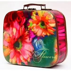 Шкатулка-саквояж дерево Гербера (25х20,5х9) (42743)