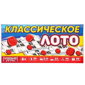 Лото классическое пластиковое. настольные игры Умные игры