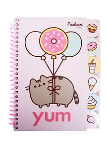 Записная книжка А6+ 60л "Pusheen" спираль, 6 цв.разделителей, инд.уп.