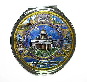 Зеркало Исаакий КОЛЛАЖ сереб. фольга [704]