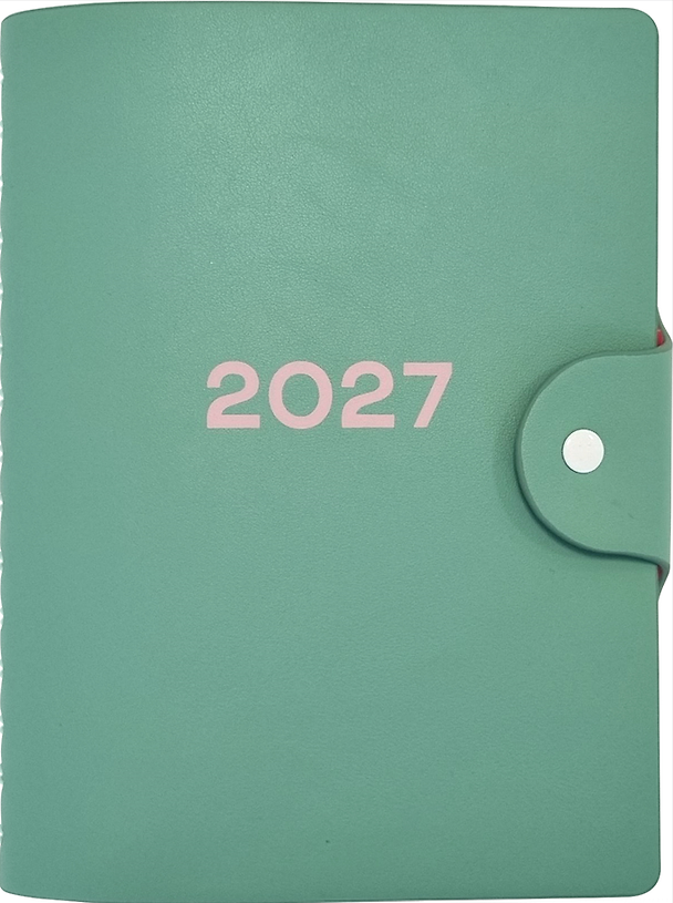 Ежедневник дат. 2027г. А5 176л 140*200 "Color" зеленый, иск.кожа, мягк.переплет, полускр. спираль, шелкография 3172381 — 1