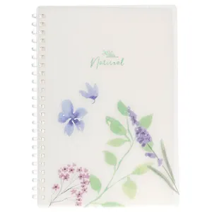 Тетрадь 80 листов, клетка, "Natural blue flowers"