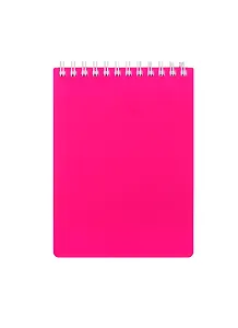 Блокнот А6 80л кл. "DIAMOND NEON" розовый, пласт.обл., гребень, Hatber