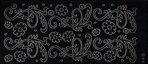 Контурные наклейки Большие листья (191213) (лист) (черн.) (10х23см)