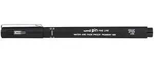 Линер черный "PIN" 03, толщина линии 0.38, UNI
