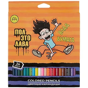Карандаши цветные "Влад А4", 24 цвета