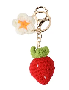 Брелок вязаный Клубничка (текстиль) (10см) (12-4305-202507-KNIT7)