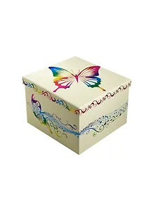 Коробка подарочная "Бабочка" 16*16*12 квадратная, гологр.тиснение, картон, Вейксинг