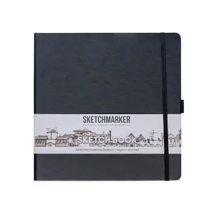 Скетчбук 20*20 80л "Sketchmarker" черный, 140г/м2, слоновая кость, тв.обл. — 3012370 — 1