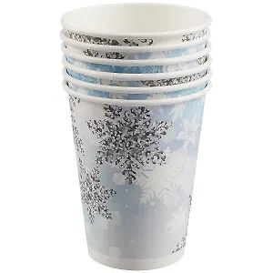 Набор бумажных стаканов "Снежинки", 200 мл, 6 штук