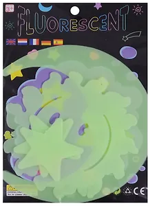 Набор Светлячки. Наша Игрушка "Солнце, месяц, звезды" 8 шт., флуоресцент. 663-13